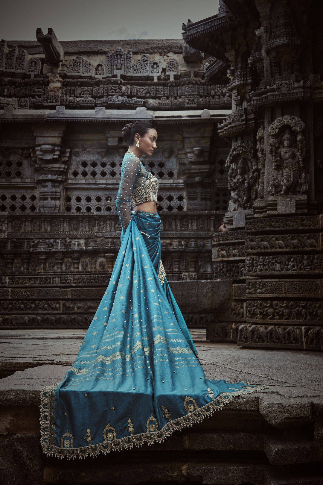 Teal Saree