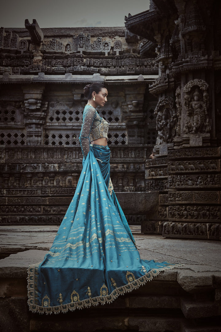 Teal Saree