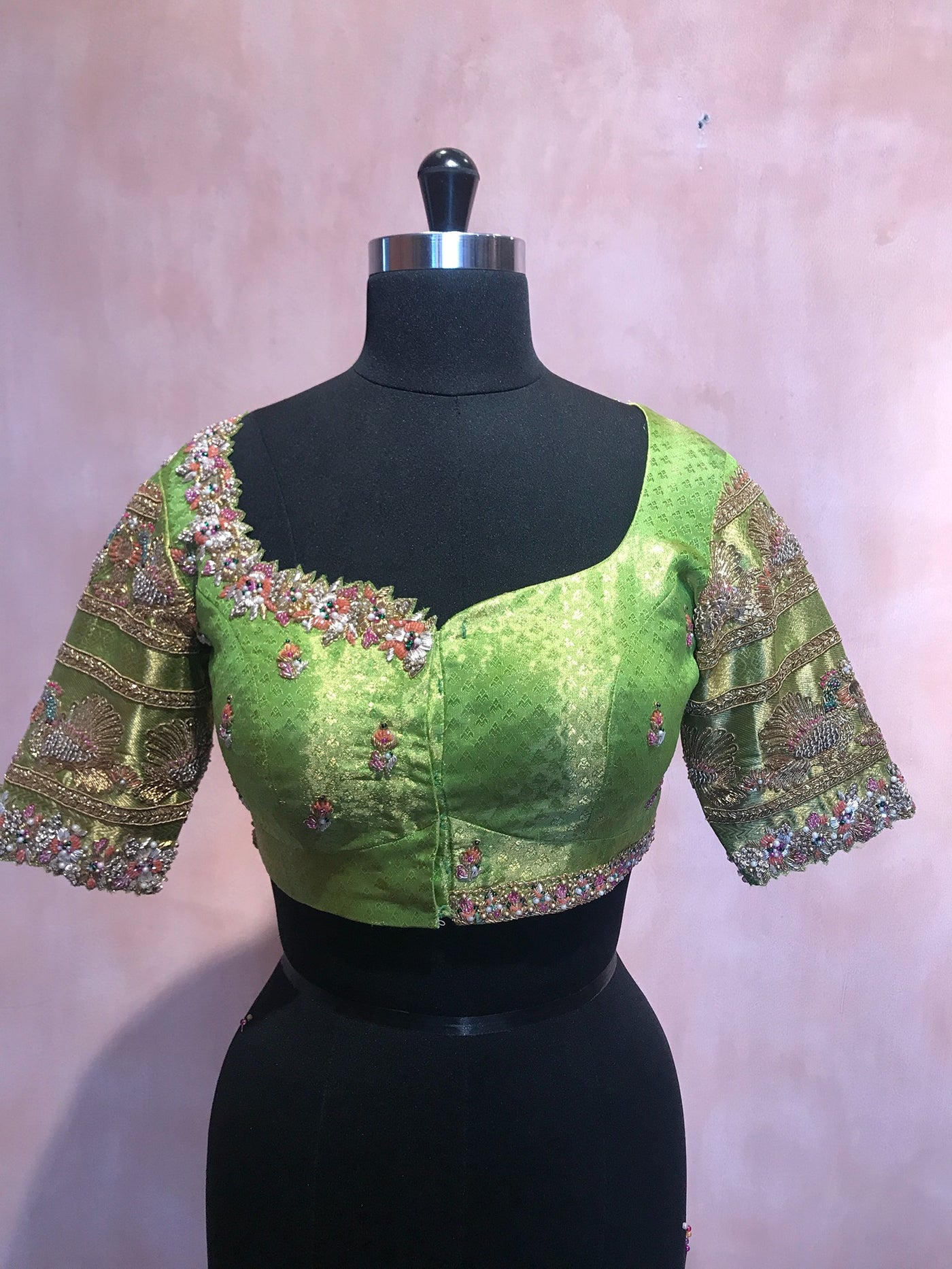 Intricate enhanced peacock blouse