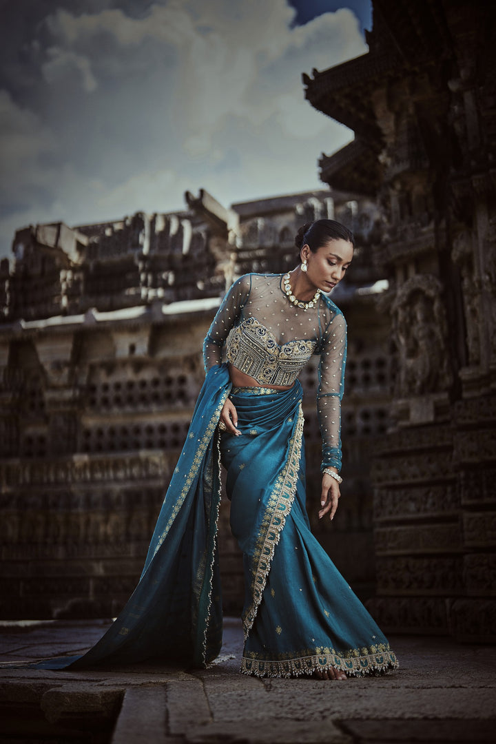 Teal Saree