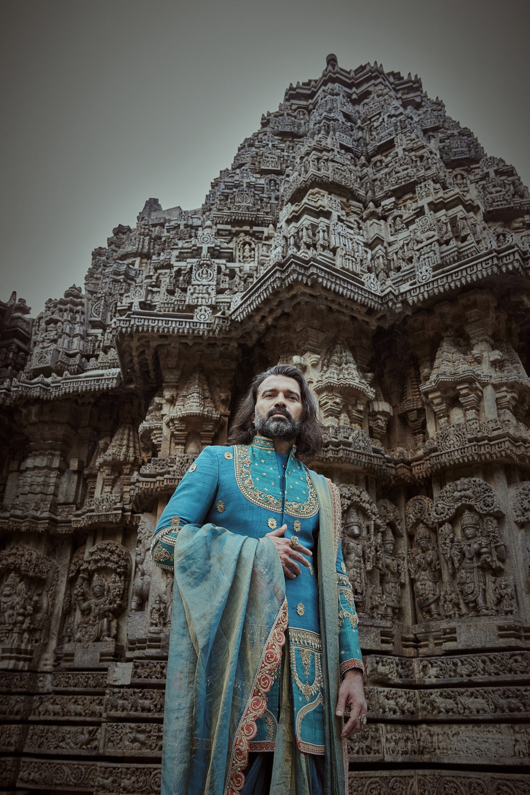Teal Sherwani
