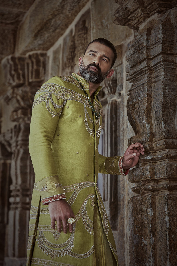Green Sherwani