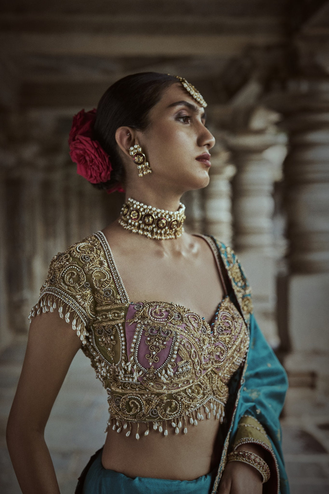 Ash Blue Saree