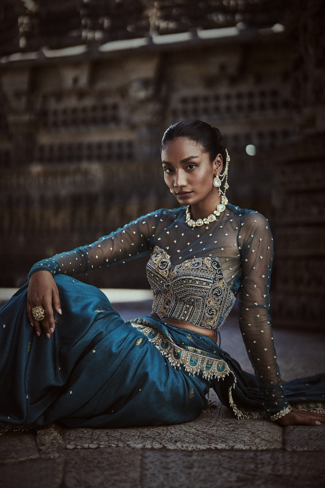 Teal Saree