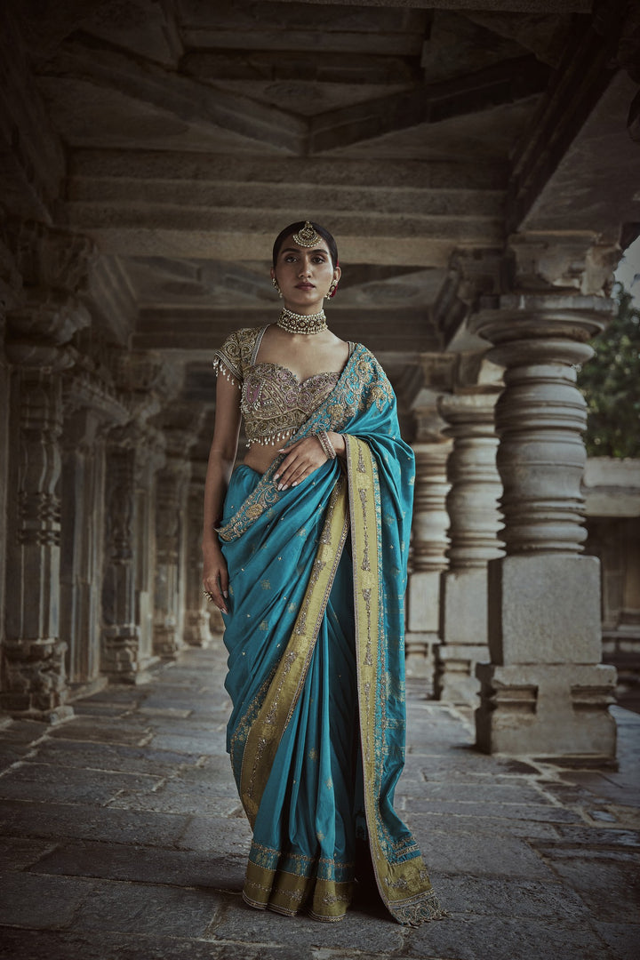 Ash Blue Saree