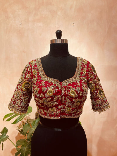 Intricate floral zardosi blouse