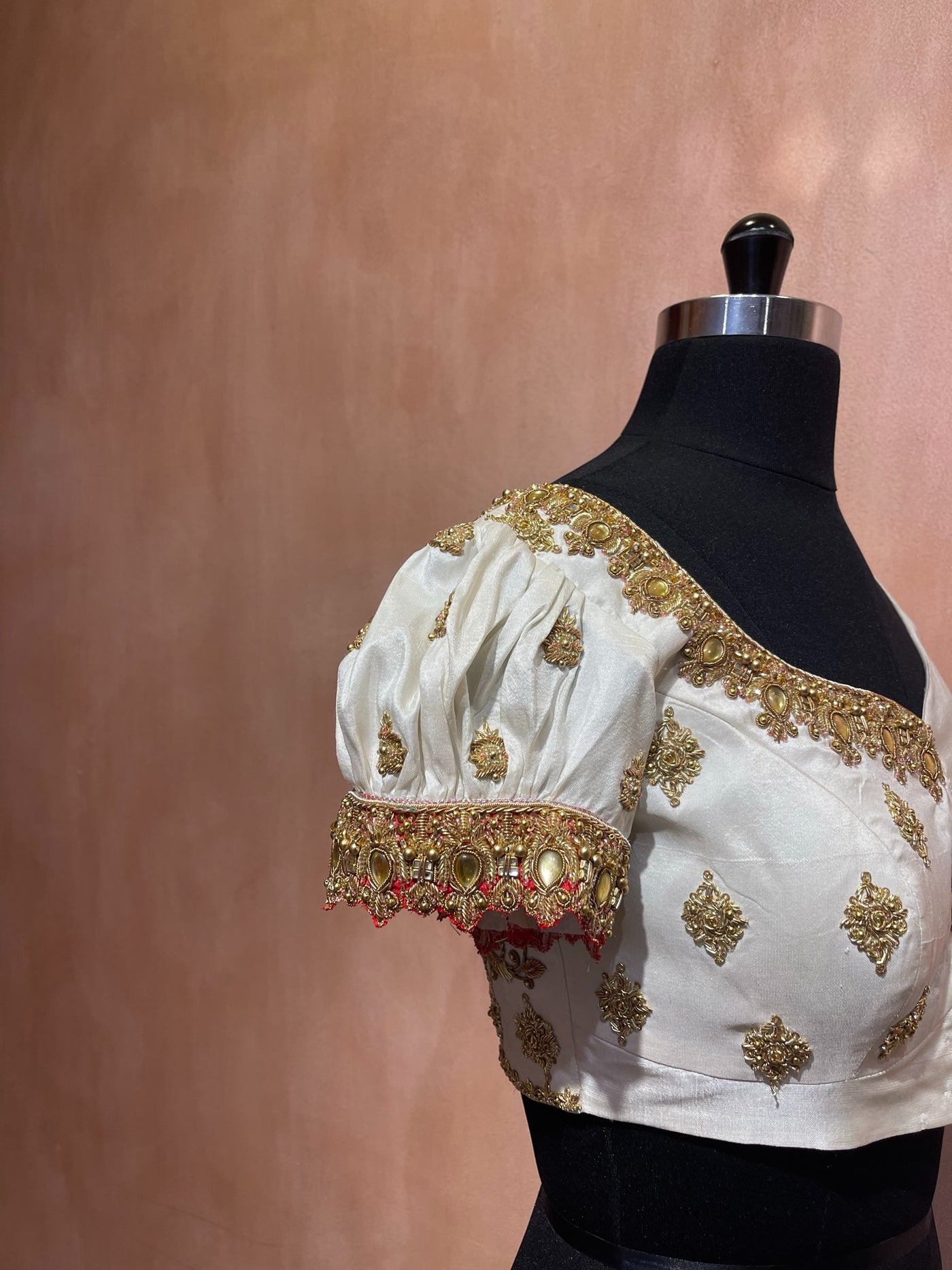 Intricate Radha Krishna embroidered blouse