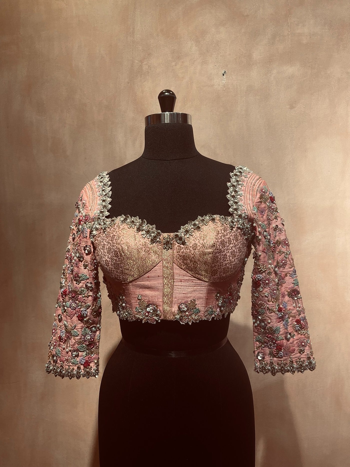 Classic french roses corset blouse