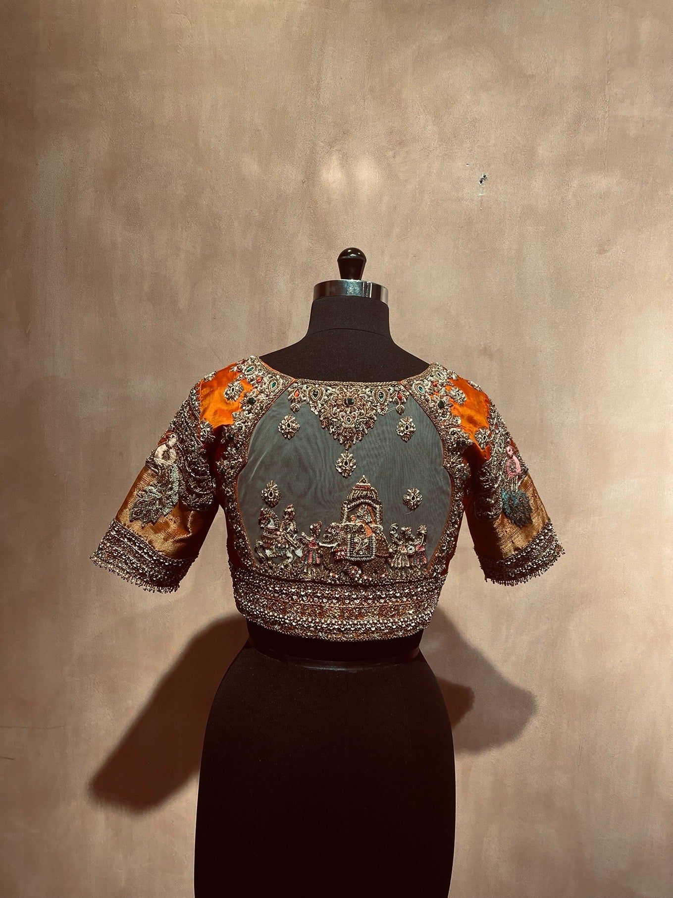 Peacock embroidered blouse