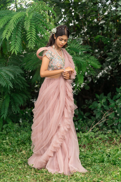 Daffodil- Nude Saree Set