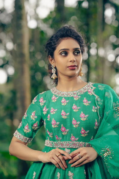 Lovage- Green Anarkali Set