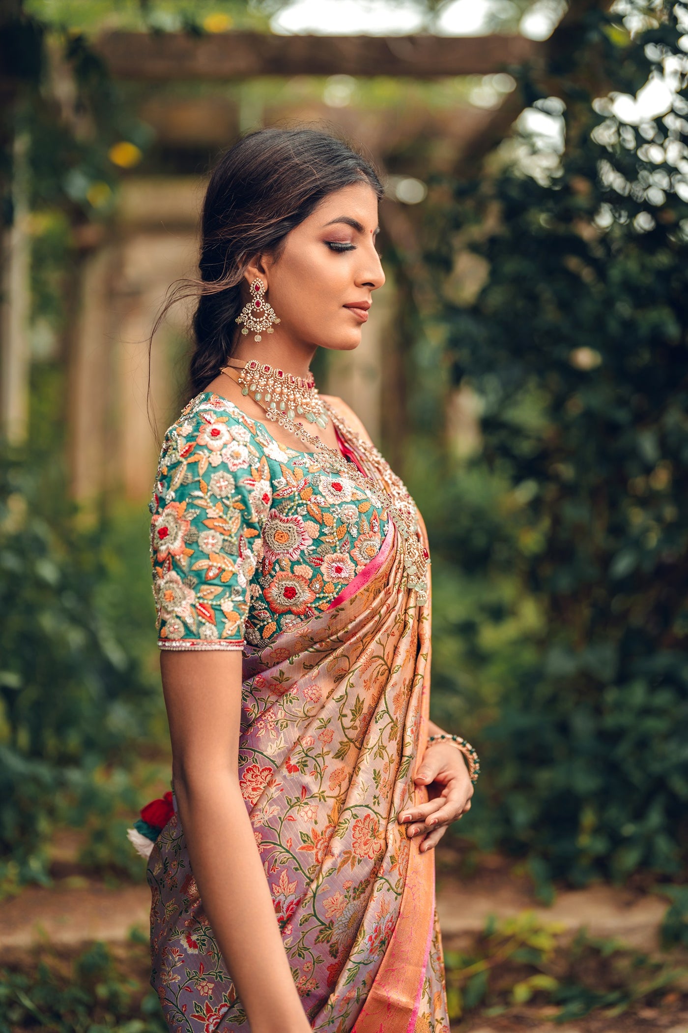 Varuna- Green Floral Blouse