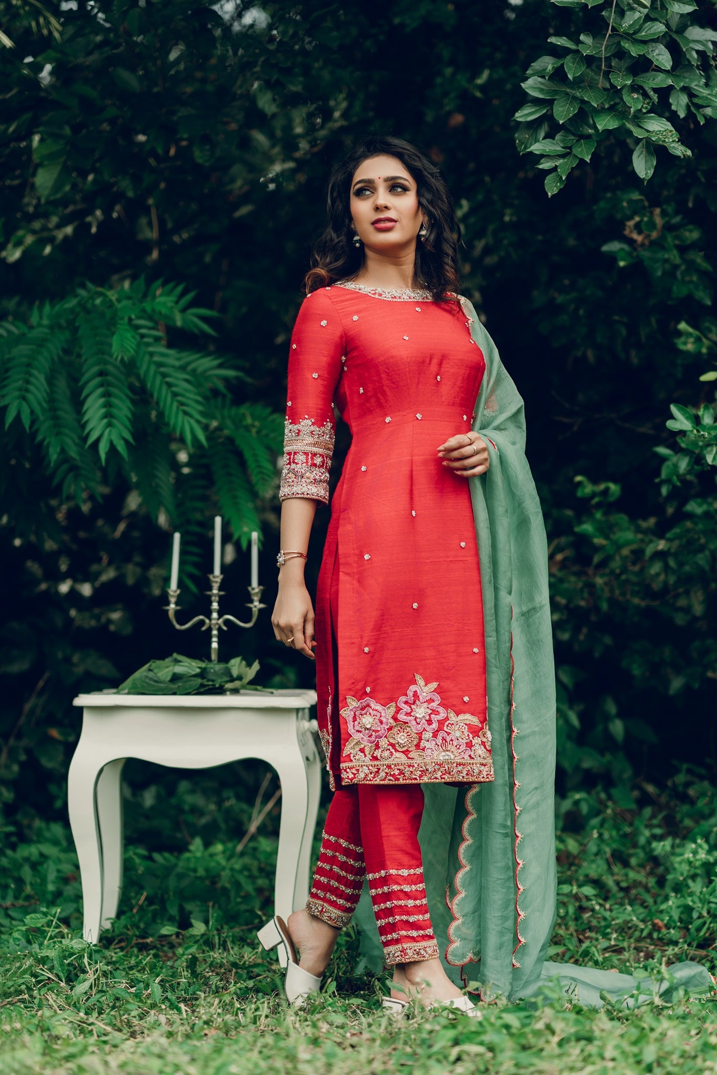 Rose- Red Salwar Set