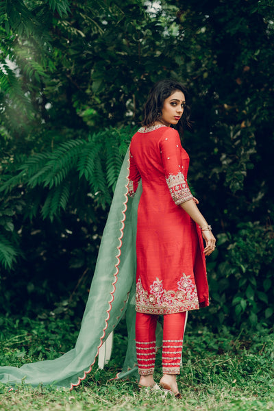 Rose- Red Salwar Set