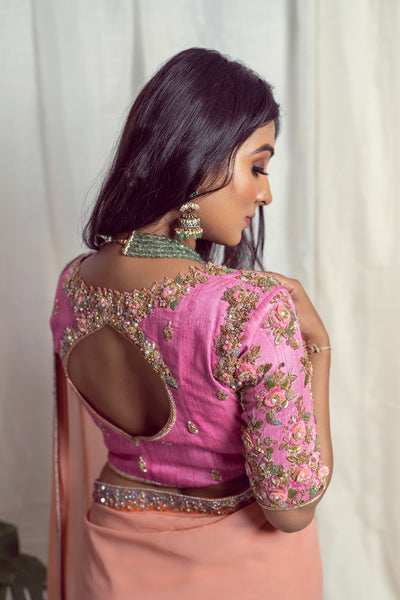 3D floral embroidered blouse