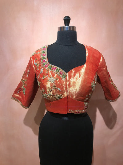 Tissue Bird motif embroidered blouse