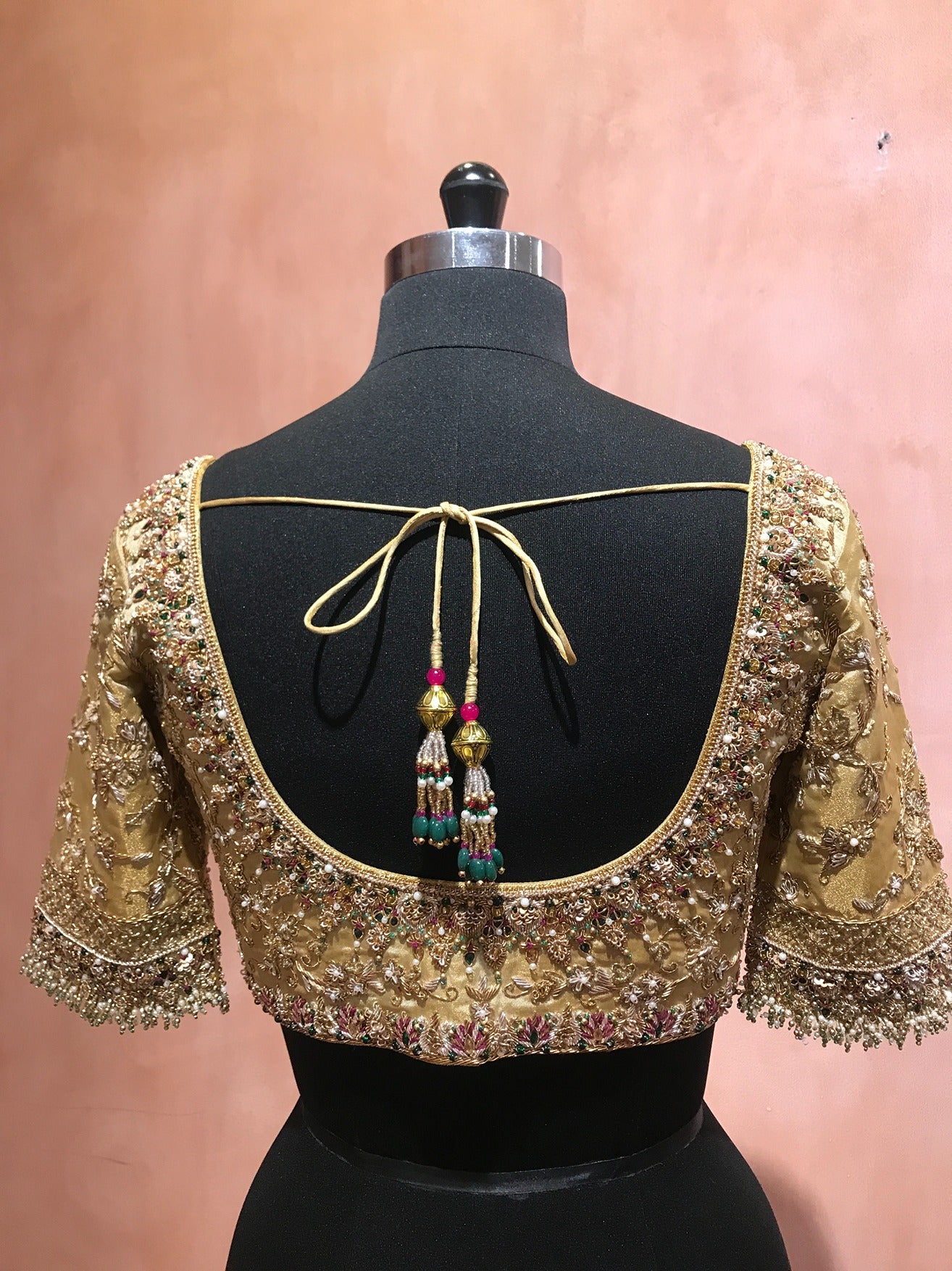 Pearl & Zardosi floral blouse