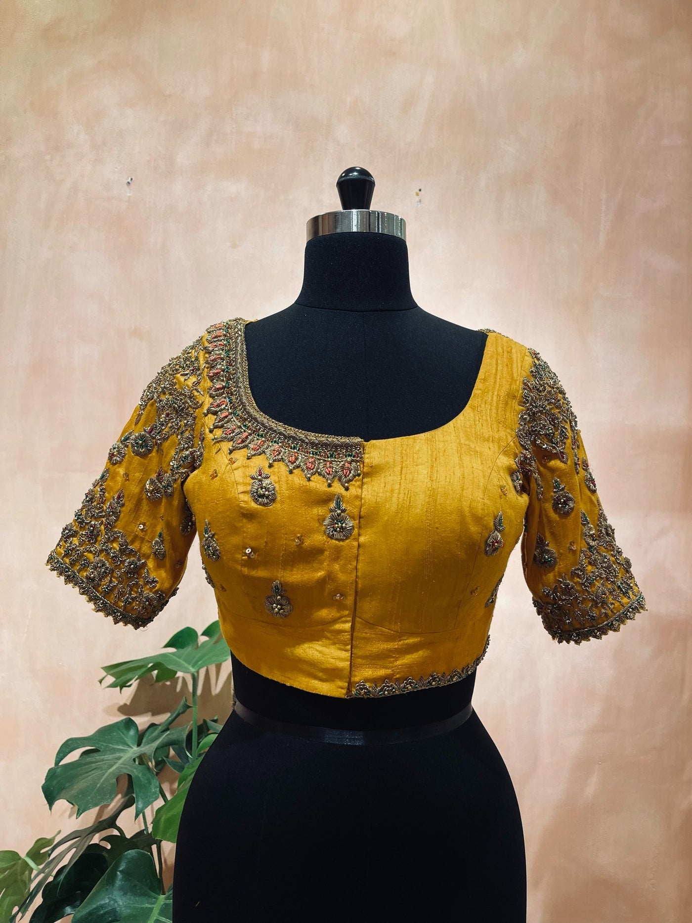 Intricate zardosi scalloped blouse