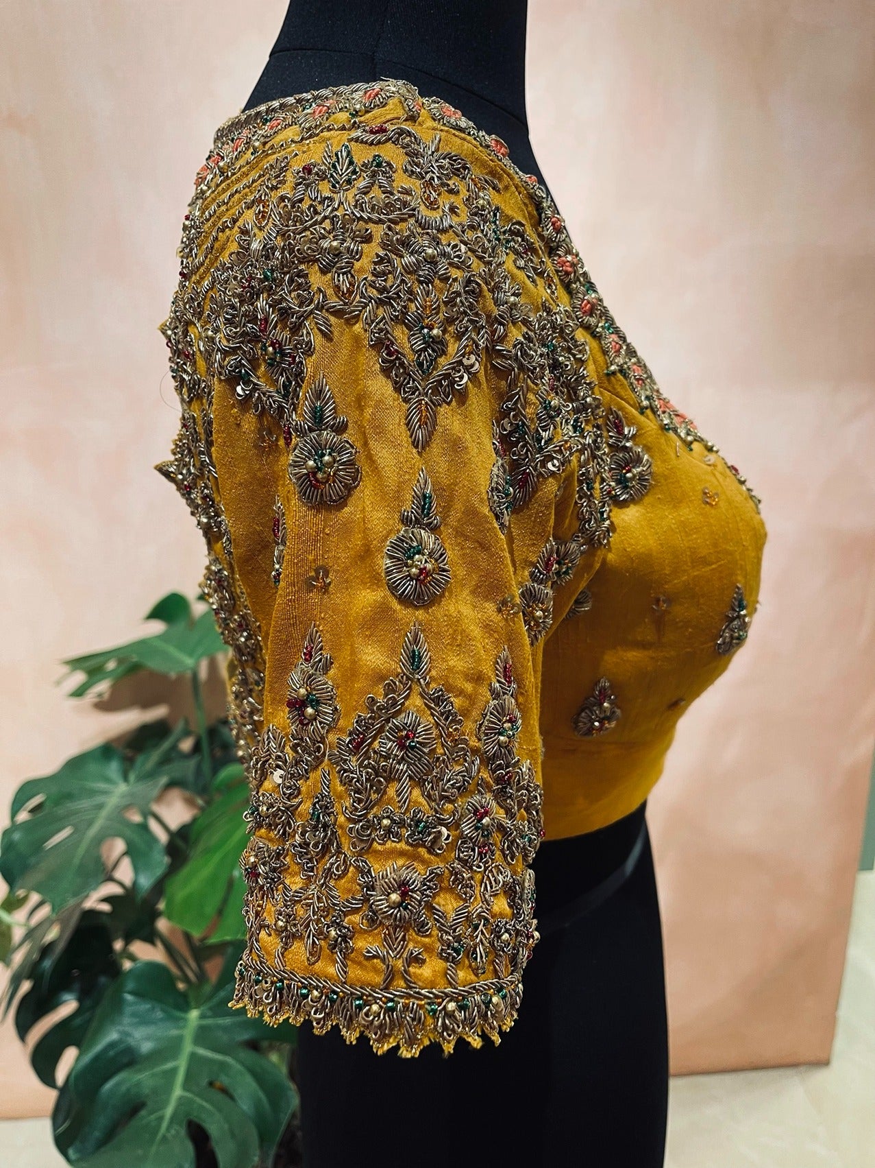 Intricate zardosi scalloped blouse