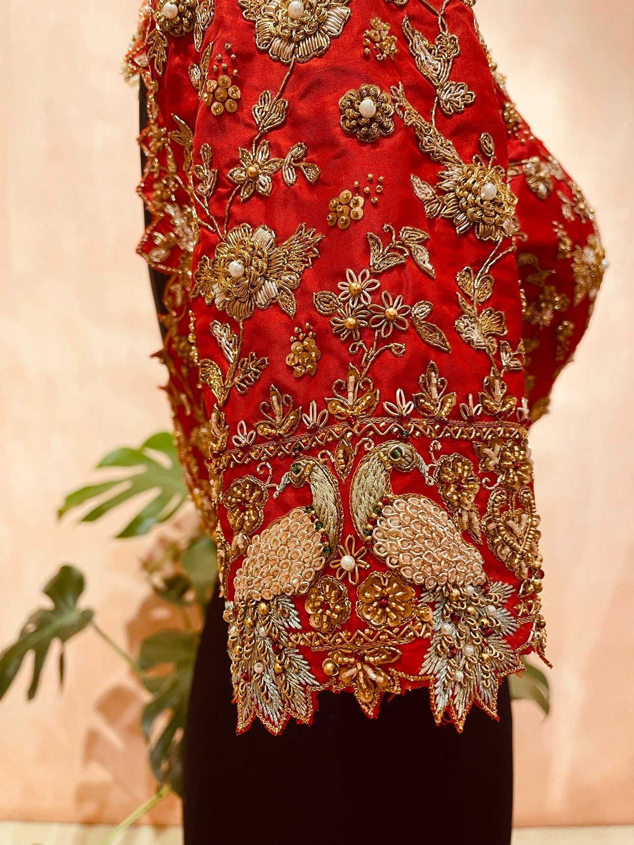 Floral zardosi embroidered blouse