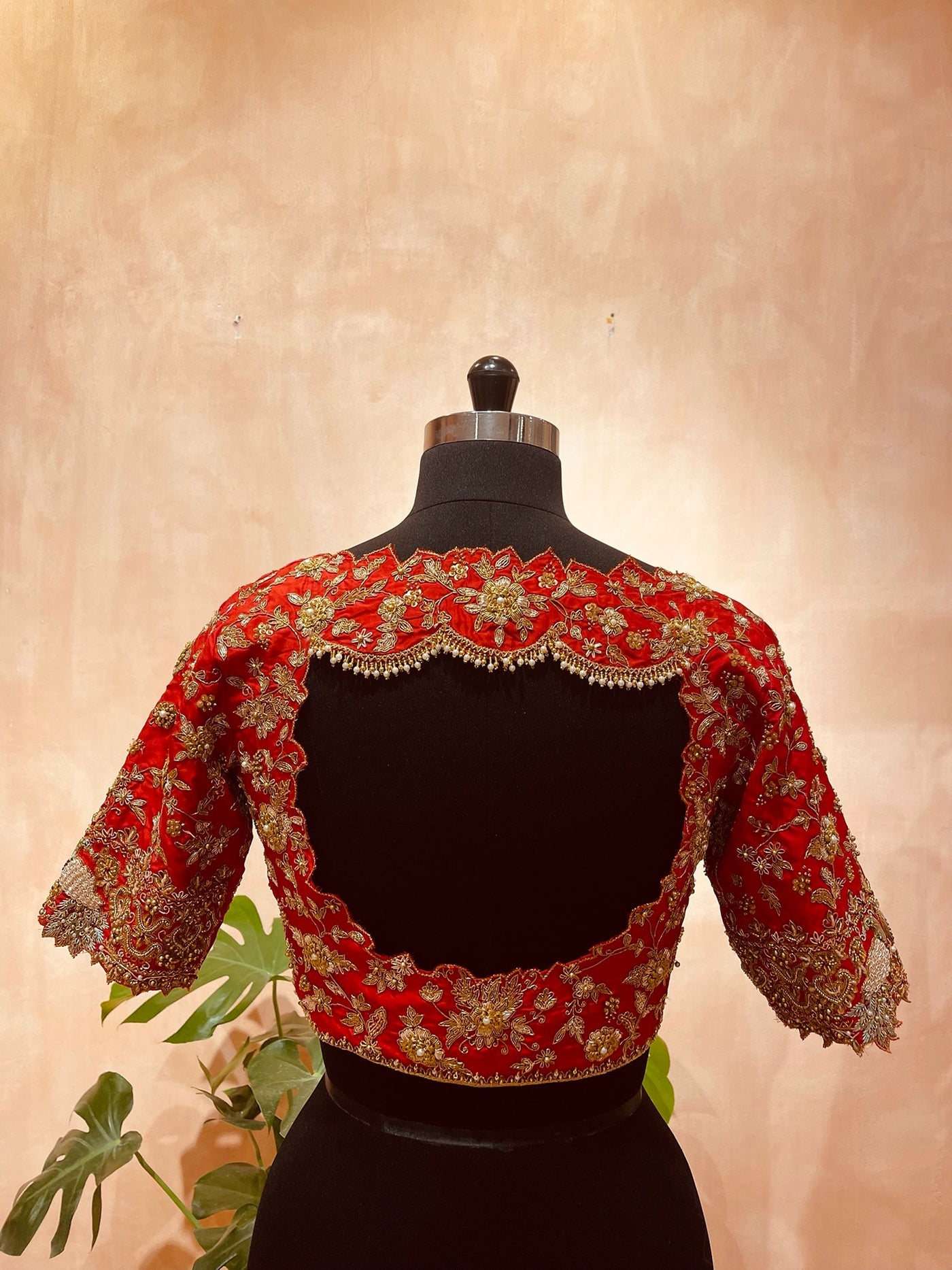 Floral zardosi embroidered blouse