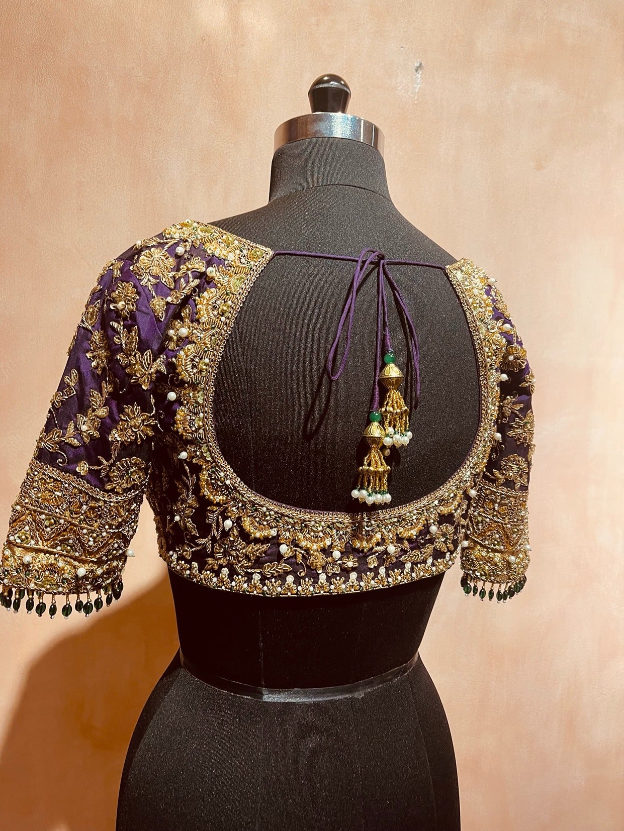 Intricate floral zardosi blouse