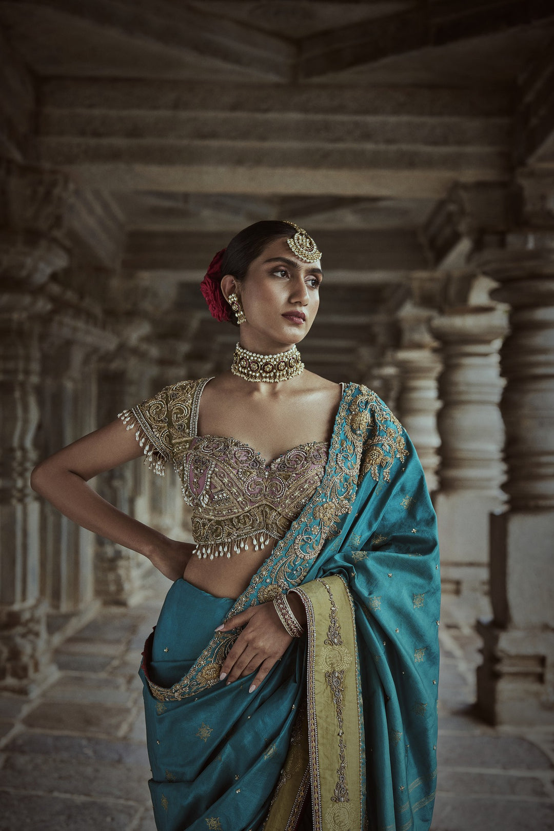 Ash Blue Saree