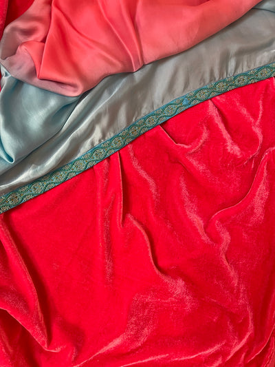 Dual Shade Satin Saree