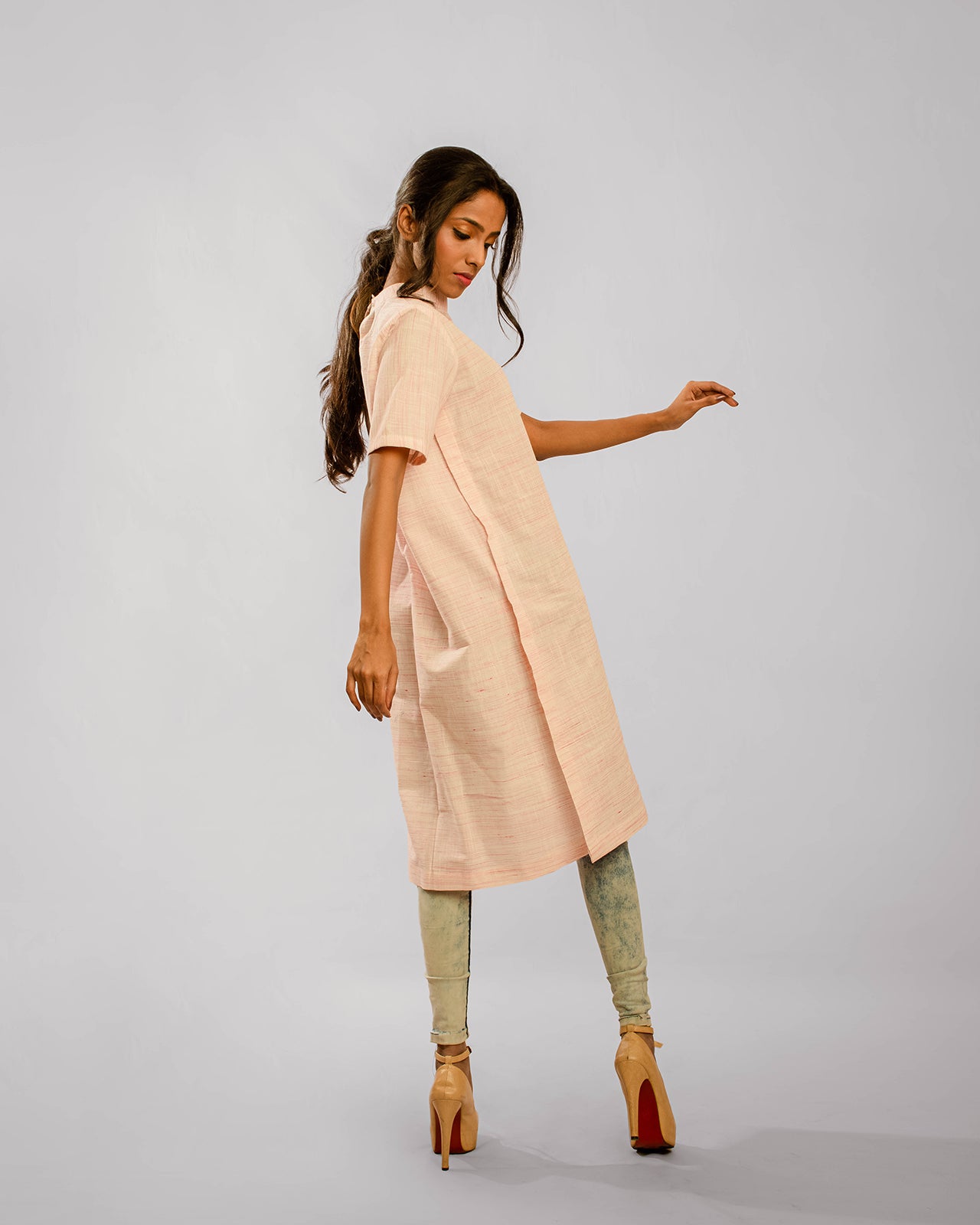 Light Pink Chinese Collared Tunic