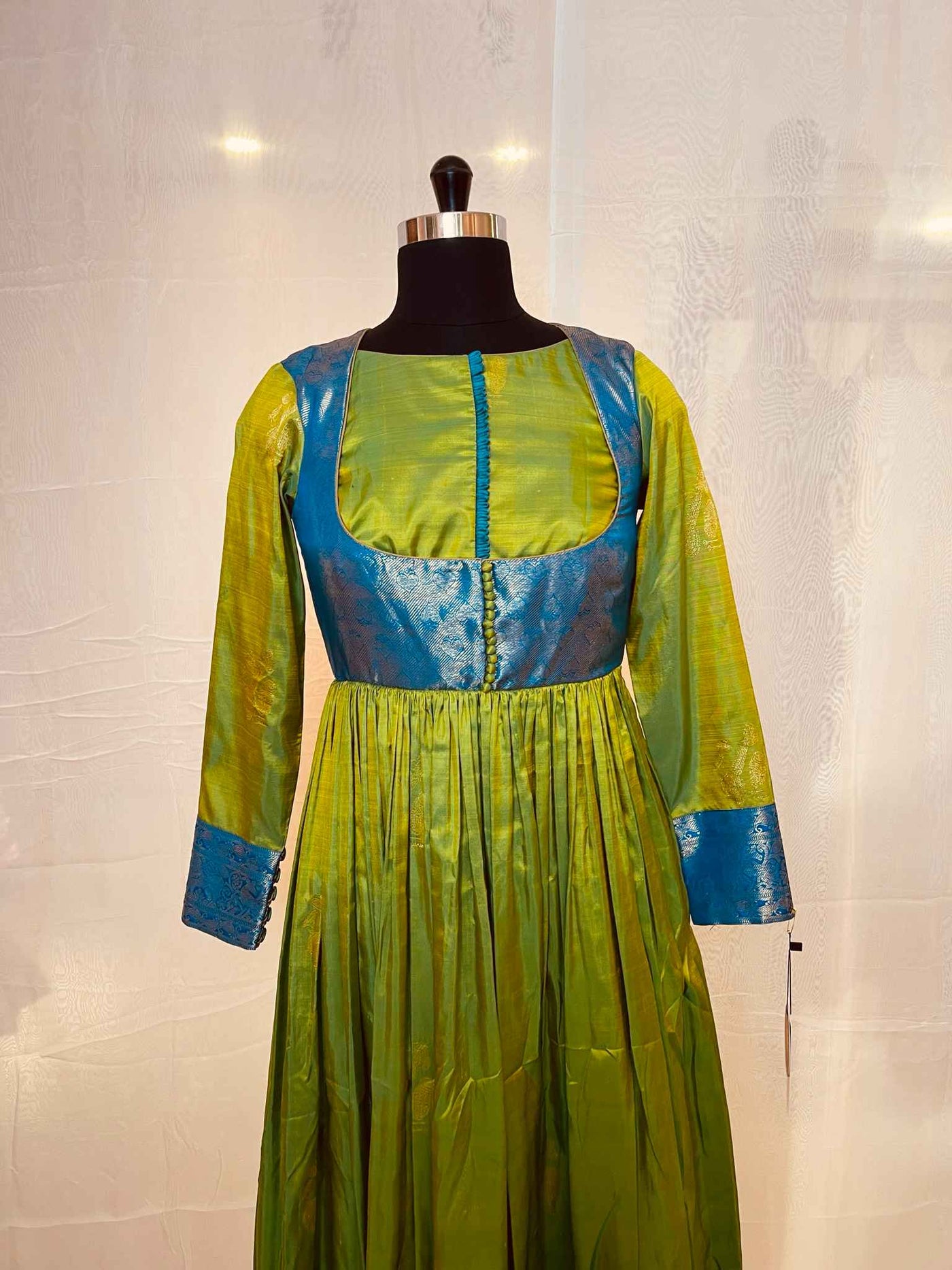 Green Soft Silk Fusion Gown