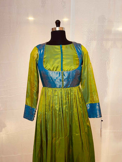 Green Soft Silk Fusion Gown
