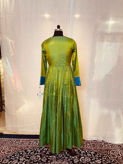 Green Soft Silk Fusion Gown