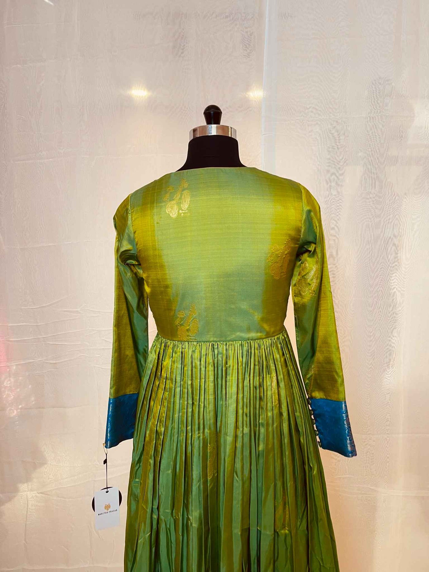 Green Soft Silk Fusion Gown