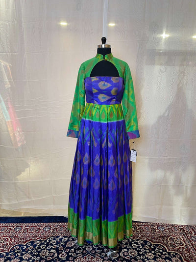 Blue Ikat Fusion Gown